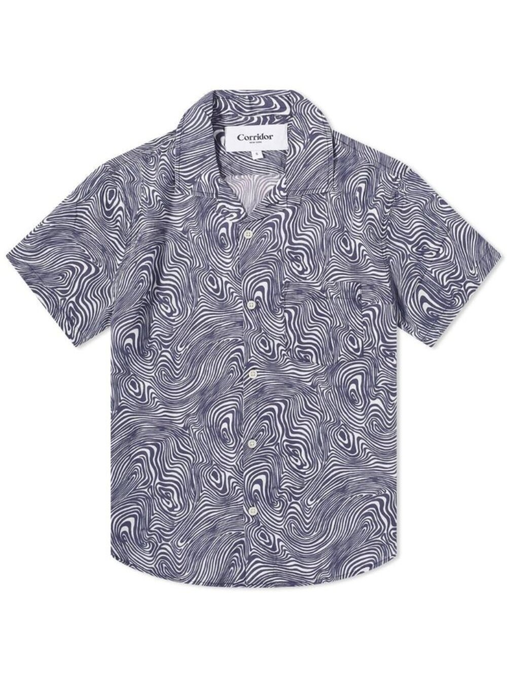 Corridor SS22 In Bloom Lyocell Contour Print Vacation Shirt Large